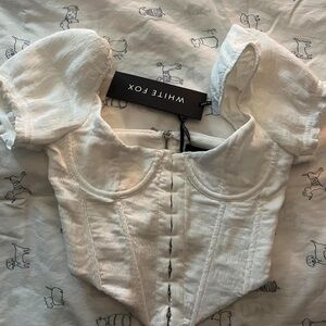 White fox corset top size extra small